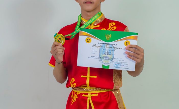 Tegar Adit, Siswa Smamda Surabaya Sabet Juara 1 Wushu